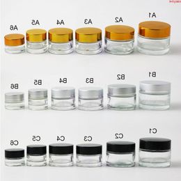 200 x 5g Small Portable glass cream jar 10g 15g 30g cosmetic container with plastic lids packaging, jarhigh qualtity Nmvif