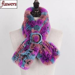 Scarves Arrival Knit Winter Lady Natural Rex Rabbit Fur Scarf Women Warm Real Neckerchief Fashion