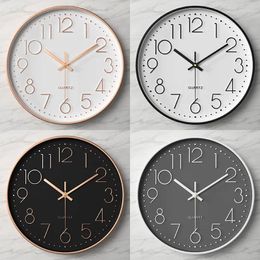 Wall Clocks Living Room Silent Clock Simple And Fashion Mounted Household 3D Digital 12 Inch 30CM