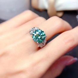 Cluster Rings Luxurious Gypsophila 925 Sterling Silver Ring 5 Large Imitation Paraiba High Carbon Diamond Wedding Jewellery For Women