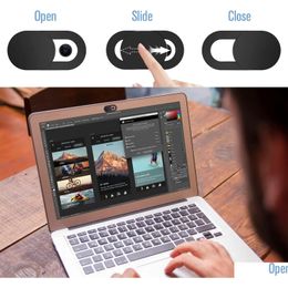 Laptop Securities Webcam Er Shutter Magnet Slider Plastic Camera For Ipad Tablet Web Pc Mobile Phone Lenses Privacy Sticker Drop Deliv Ot1Tz