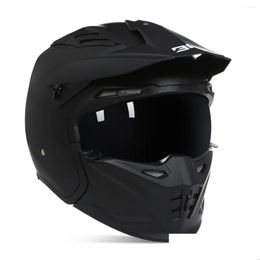 Motorcycle Helmets Modar 3/4 Open Face Vintage Dirt Bike Cascos Fl Helmet Personality Off Road Changeable Chin Para Moto Dot Ece Drop Otsbf