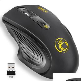 Mice Usb Wireless Mouse 2000Dpi 2.0 Receiver Optical Computer 2.4Ghz Ergonomic For Laptop Pc Sound Silent 240119 Drop Delivery Compute Otgnv