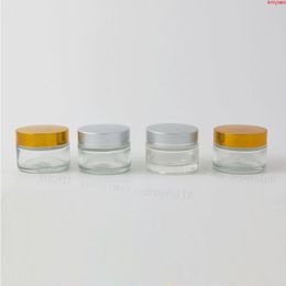 200 x 30g New Arrival!!Cream Glass Jar Empty 1OZ Cosmetic Make up Sample Container Emulsion Refillable Pot Silver Gold Lidhigh qualtit Ttlpr