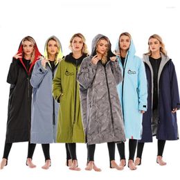 Towel Adults Waterproof Surf Changing Robe Outdoor Coat Wool Jacket Hooded Cloak Beach Surfing Pool Lining Anorak Raincoat Unisex M/L