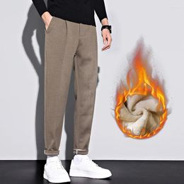 Men's Suits Slim Woolen Cloth Men Suit Pants Autumn Winter Business Casual Drape Fashion Office Trousers 2024 E74