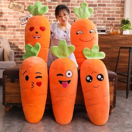 45/50/65/90cm Cartoon Smile Carrot Plush toy Cute Simulation Vegetable Carrot Pillow Dolls Stuffed Soft Toys for Children Gift 240122