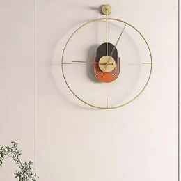 Wall Clocks Cute Children Noiseless Golden Clock Bathroom Metal Large Modern Watch Relogio Decoration