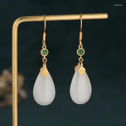 Stud Earrings Chinese Style Imitation Jade For Women Exquisite Small Elegant Earring Ladies Wedding Party Birthday Jewelry Gifts