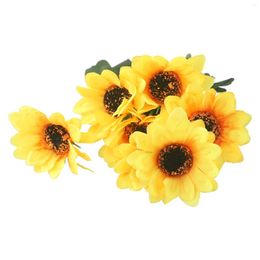 Decorative Flowers Fake Flower Artificial Sunflower Room Yellow Bouquet Christmas Daisies Garden Wedding Party Decor Home Decorations