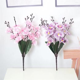 Decorative Flowers Bonsai Orchid Handmade Easy To Clean Wear Resistance Durable Exquisite Po Props Realistic Wedding Decorations Elegant