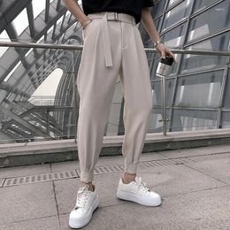 Men's Pants Spring Men Slim Fit Classic Harem Simple Wild Vintage Loose Solid Black Trousers Korean Fashion Casual Suit