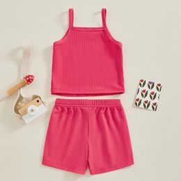 Clothing Sets Summer Outfit Kids Toddler Baby Girl Shorts Set Mamas Mini Letter Camisole Vest Tops Rib 2Pcs Clothes