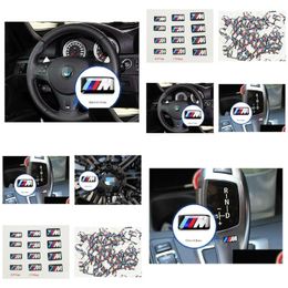 Car Stickers 100Pcs Tec Sport Wheel Badge 3D Emblem Sticker Decals Logo For M Series M1 M3 M5 M6 X1 X3 X5 X6 E34 E36 E6 Car Styling St Dhfib