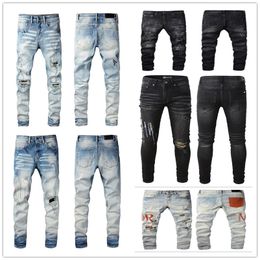 Novos jeans chegaram para designers de luxo masculinos, jeans, calças compridas, calças compridas perfuradas, roupas masculinas, vendas quentes em 2024 Amirs