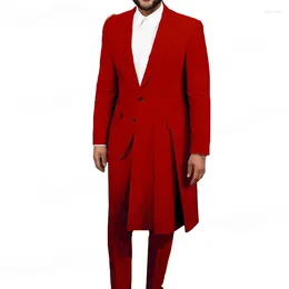 Men's Suits African Design Red Men Costume Groom Tuxedos Notch Lapel Wedding Terno Masculino Slim Fit 2 Pieces (Jacket Pants)