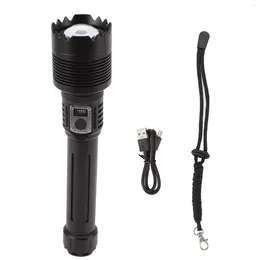 Flashlights Torches LED 6000LM Aluminium Alloy XHP360 5 Lighting Modes Chip Power Display With USB Cable For Hiking