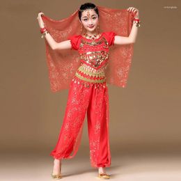 Stage Wear Kids Belly Dance Costume Oriental Bollywood Dancing Dress Children Clothes Set Girl Egypt Bellydance Performance