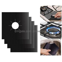 Other Kitchen Tools 0.2Mm Stove Burner Ers Liners Double Thickness Reusable Non-Stick Heat-Resistant Gas Range Protectors Easy To Cl Dhjf5