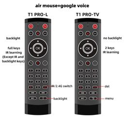 Pc Remote Controls New T1 Pro Voice Control 2.4Ghz Wireless Air Mouse T1Pro Gyro For Android Tv Box Drop Delivery Computers Networking Othv2