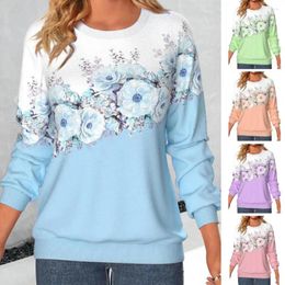 Women's Hoodies Women Sweatshirt Stylish Round Neck Sweater Printed Long Sleeve For Parties Shopping Life Spring
