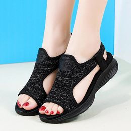 Sandals Sport Beach Summer Comfortable Fashion Women Shoes Wedges Toe Breathable Mesh Women's