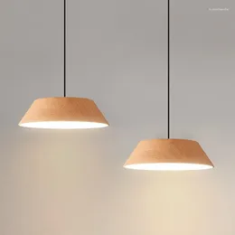 Pendant Lamps Nordic Modern Wood Grain Led Metal Lights For Table Dining Room Kitchen Hanging Lamp Fixture Home Decor Lighting Lusters