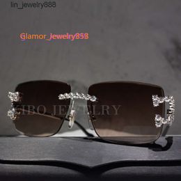 Hip Hop Glasses Metal Frame Iced Out 4mm Diamond Moissanite Glasses2024
