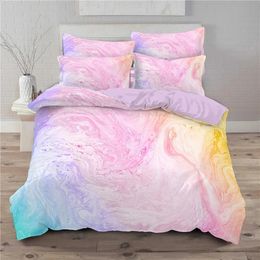 Rainbow Gradient Bedding Set Colors Duvet Cover with Pillowcases Single Twin Full Queen King Girl Kids Quilt 240131