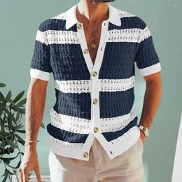 Men's Sweaters Classic Comfortable Color Stitching Easy To Clean School Teacher Summer Cardigan Thin Sweater Men Breathable