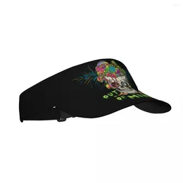 Berets Summer Air Sun Hat Men Women Adjustable Visor UV Protection Top Empty Sports Crazy Mad Skull Hippie Mushrooms Sunscreen Cap