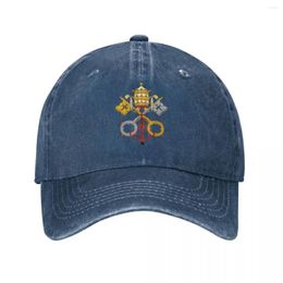 Ball Caps Coats Of Arms The Holy See And Vatican City Merch Baseball Vintage Distressed Washed Religion Religious Emblem Dad Hat