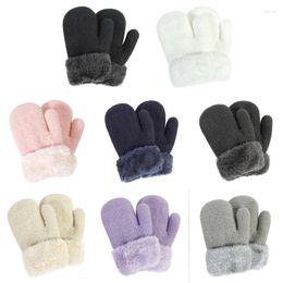 Hair Accessories Toddler Kids Gloves Winter Ski Mittens Warm Plush For Girls Boys 1-3Years Breathable Universal Full Finger
