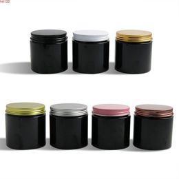 20 x 200G Travel Empty Black PET Jars with Aluminium Screw Lids 200g 200cc Cream Cosmetic Containers packaginggood Ifpkj Pqwmv