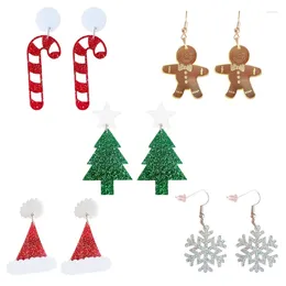 Dangle Earrings Christmas Snowflake Man Tree For Women Girls Fashion Party 2024 Jewelry Gift