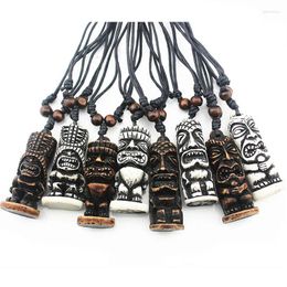 Pendant Necklaces MIXED COOL Boy Men's 8pcs Maori/Hawaiian Style Imitation Bone Carved Totem Tiki Men Pendants Gifts XL34