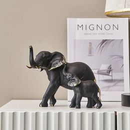 Modern Style Decor Elephant Ornaments Desk Accessories Decorative Figurines Living Room Decoration Home Gift 240129