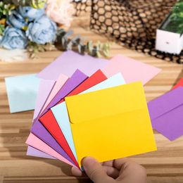 Gift Wrap 50pcs/lot Colour Envelope 110x103mm Greeting Cards Universal Bag Cartoon Style Wedding Invitation Thanks Letter Gifts Packaging