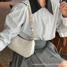 Teri Chain Underarm Bag Single Shoulder Crossbody Handbag Classic White Vintage Patchwork Leather Women s factory direct sales