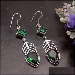 Dangle Chandelier Earrings Hermosa Amazing Coming Vintage Greentopaz For Women 2 5/8 Inch A87 Drop Delivery Jewellery Otclk