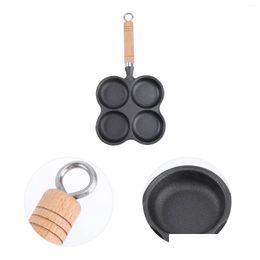 Pans Egg Frying Pan 4- Cup Non Cooker Cast Skillet Omelet For Chinese Swedish Pancake Making Black Drop Delivery Home Garden Kitchen D Ot3Gy