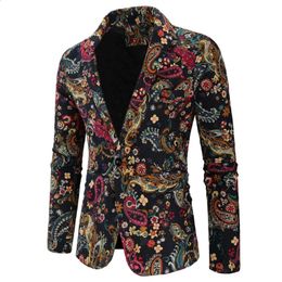 Plus size XXL 3XL Fashion Men Slim fit Casual blazers men printing suits coat man clothes 240124