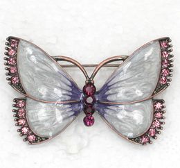 Whole Crystal brooch Rhinestone Enamelling Butterfly Brooches Fashion Costume Pin Brooch Jewellery gift C8664925792
