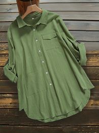 Plus Size 5XL Short Sleeve Linen Shirt Women Button Down Shirt Loose Casual Cotton Blouse Womens Tops Shirts Blusas 240202