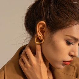 Stud Earrings Waterproof 18K Gold Plated Stainless Steel Hollow Out Pendants Minority For Women Tarnish Free Ear Jewelry