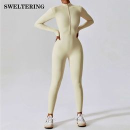 Lu Align Suit Zipper Nude Long Outfits Sleeve Set Gym Clothes Workout Boilersuit High Strength Sportswear Fitness Bodysuit Lemon LL Jogger Lu-08 2024