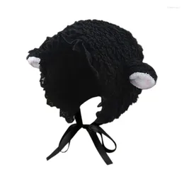 Berets Cartoon Lamb Beanie Hat Caps Party Holiday For Autumn Winter Japanese Costume Kid Adults With Strap Warm