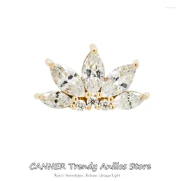 Stud Earrings CANNER 1PC Cz Ear Studs Cartilage Earring For Women 925 Sterling Silver Crystal Zircon Cute Piercing Jewel Gift