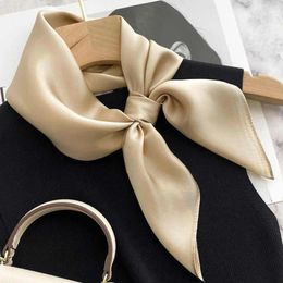 Scarves 19MM 2024 Silk Small Scarf Women Office Lady Spring Summer Natural Fabric Soft&Warm High Quality