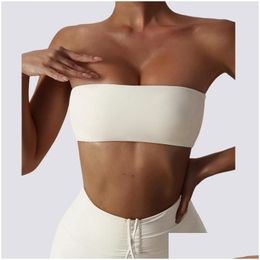 Yoga Outfit Womens Sports Bra Anti-Exposure Tube Top Bottoming Fitness Tight Wear Corset Sportswear Sport Seamless Drop Delivery Outdo Ot6Ac